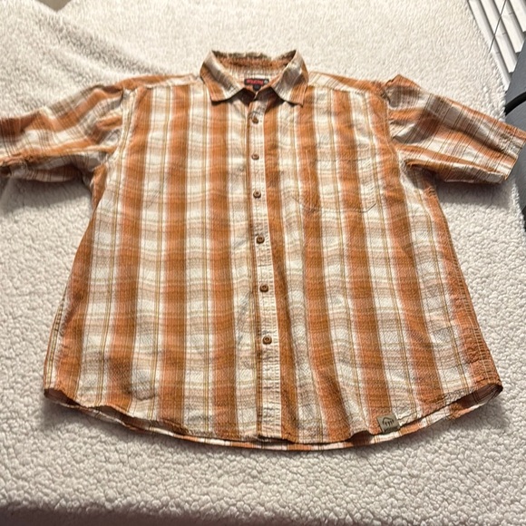 Wolverine Orange and White Casual Button Down Shirt - Picture 1 of 4